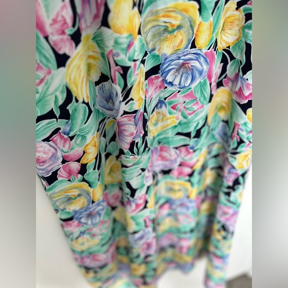 Rare 80s Vintage Christian Dior Floral Maxi Slip Designer Dress - Picture 3 of 7